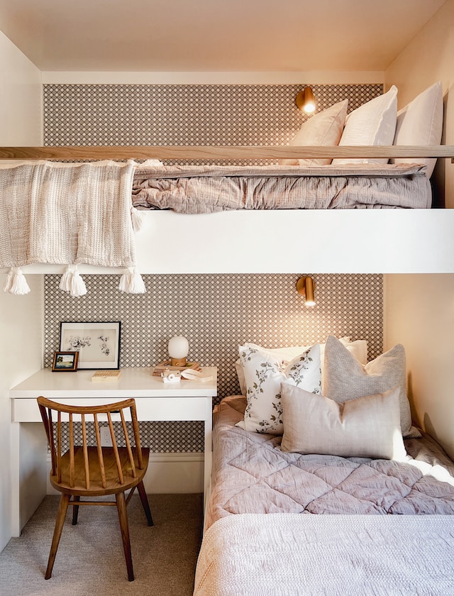 College Dorm Room with Bunk Beds