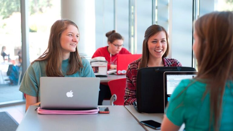 Students using laptop computers